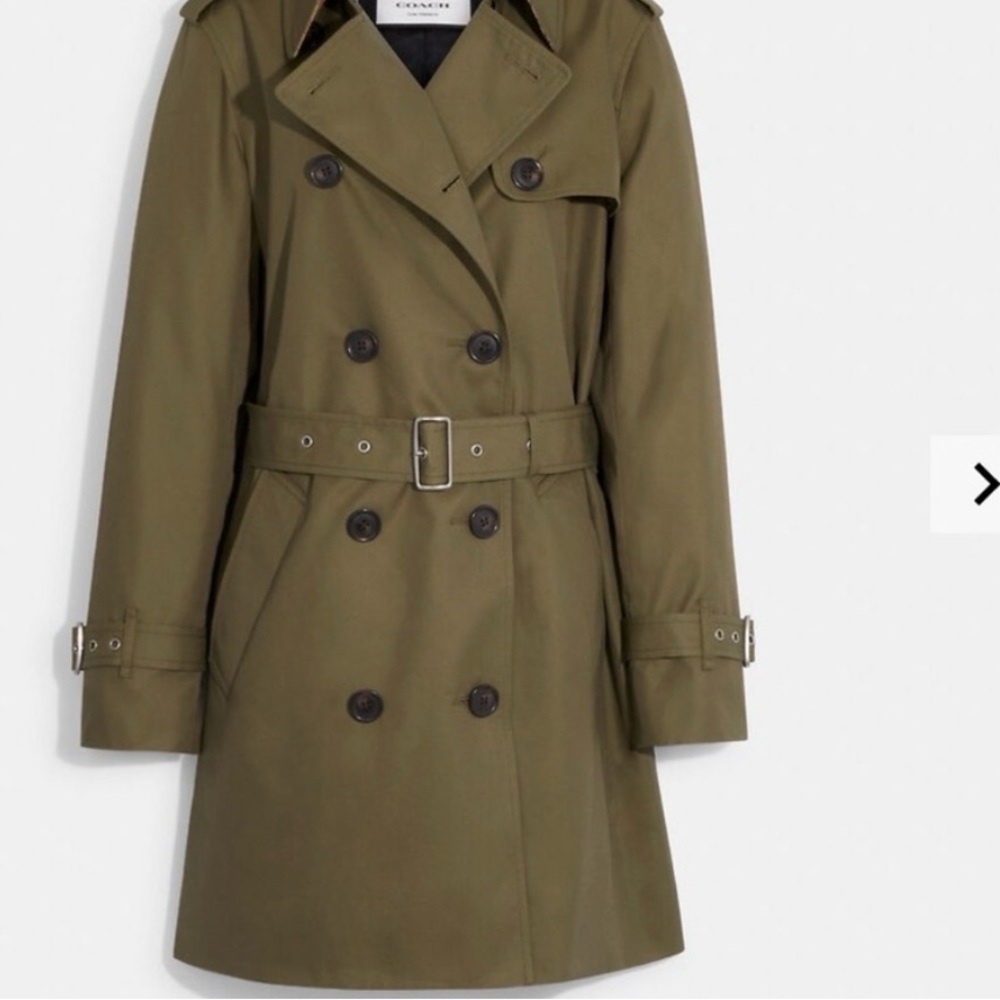 COPY - Authentic Coach Solid Mid Trench Dark Fern size XL * Brand New in Packag…